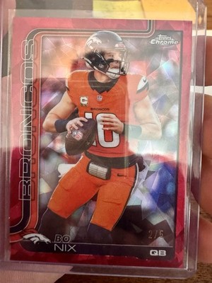 Bo Nix 2025 Topps Chrome Sapphire Football Red /5