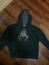 Disney Parks Castle Hoodie Jeweled XL Mickey Mouse Castle Sweatshirt Gray