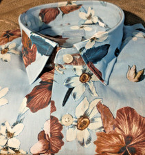 NWT CULTURATA men's Size L Short Sleeve Button Down Shirt Stunning Floral Arts p