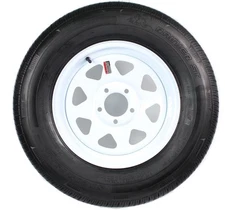 eCustomrim Radial Trailer Tire Rim ST205/75R15 LRC 15X5 5-5 White Spoke Wheel
