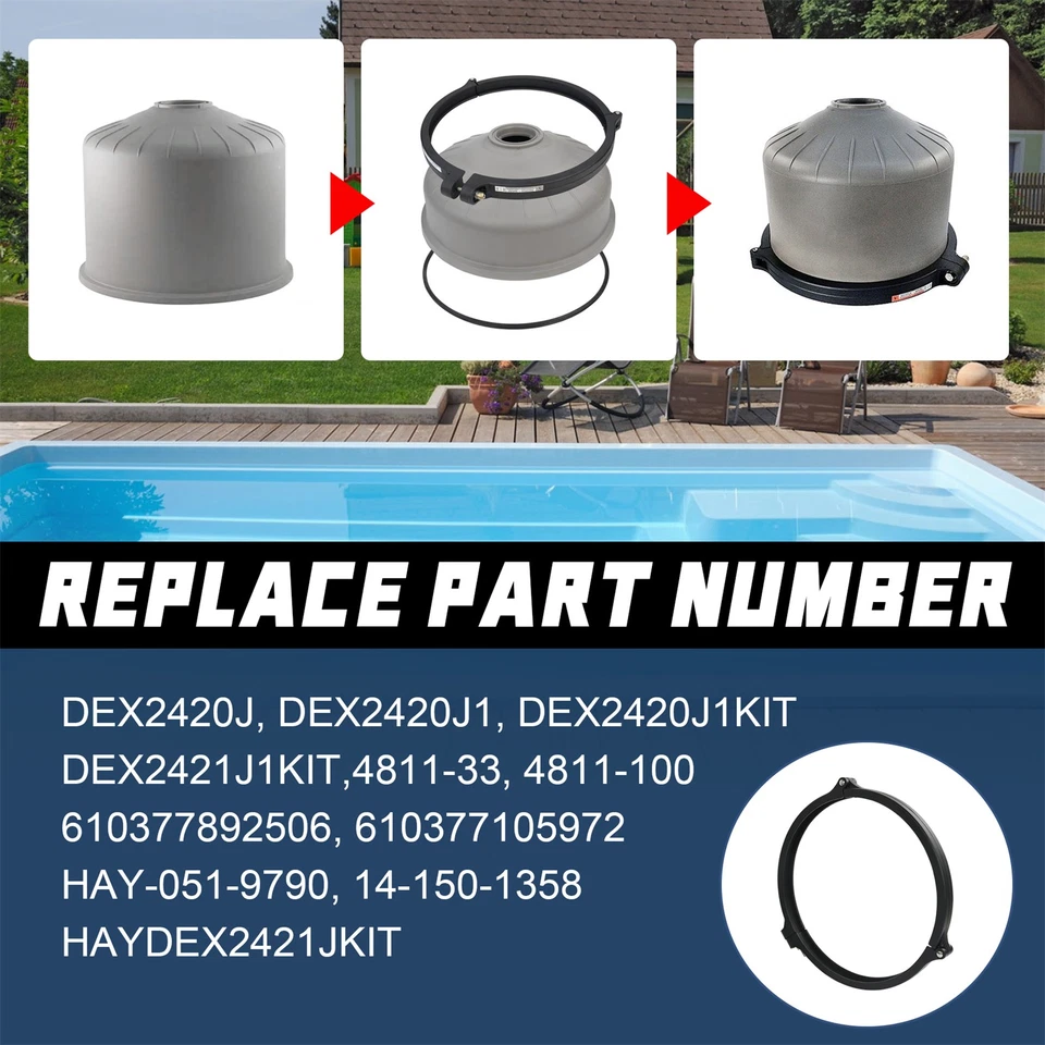 DEX2421JKIT Tension Control Clamp w/ Tank Seal Hayward Cartridge Filter Clamp - Image 4 of 4