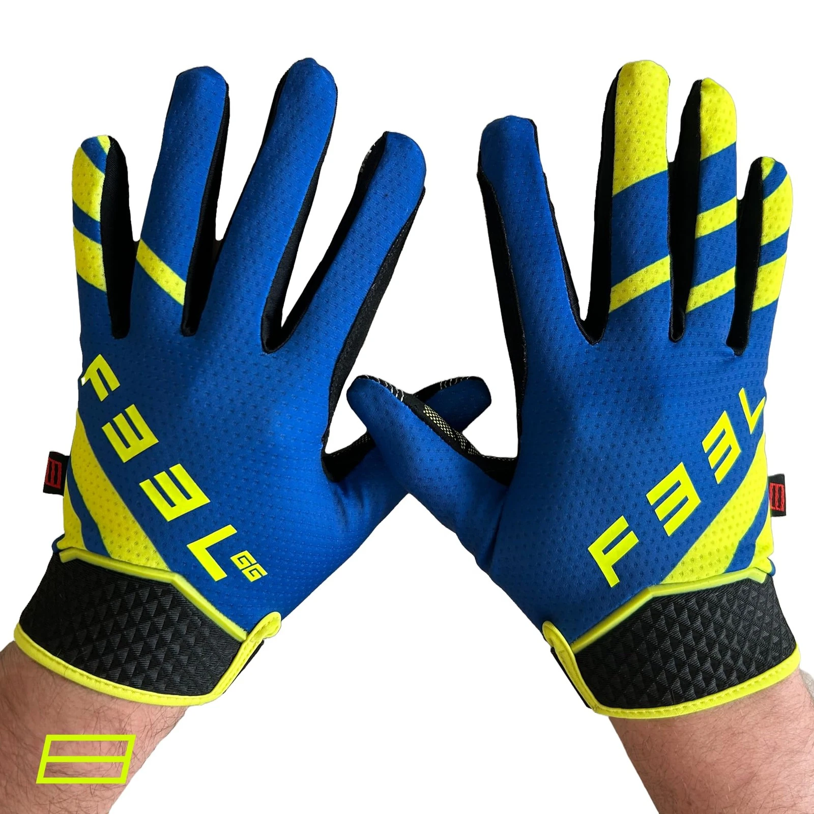 F33L SR3 Diamond Sim Racing Gloves - Blue/Yellow (Large) L,