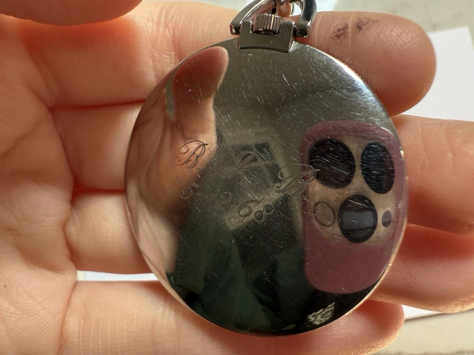 Reloj Bolsillo Helbros 17 Joyas Tono Plateado Antimagnético con Cadena - Funcionando Foto 4 de 4