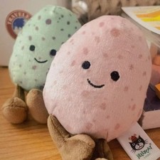 Cute Pink Checkered Easter Egg Plush by Jellycat, Official with Tag and Bag.