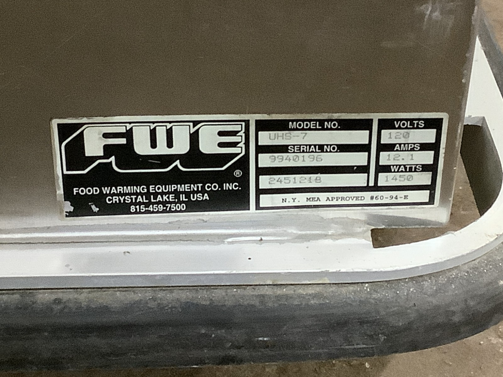 Warmer FWE UHG-7 190 degrees Insulated Holding Cabinet 120V 1PH Tested