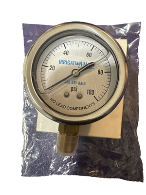 #ad IRRIGATION MART PGLNL100 No Lead Liquid Filled Pressure Gauge 0 100 PSI $14.99