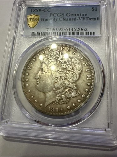 1889-CC $1 MORGAN SILVER VF Detailed Harshly Clean