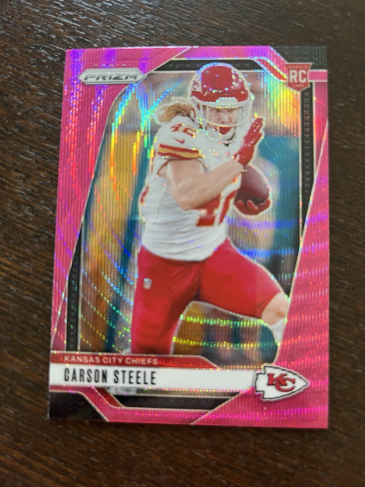 Carson Steele Rookie Card SP 2024 Prizm #377 Pink Wave Prizm RB RC