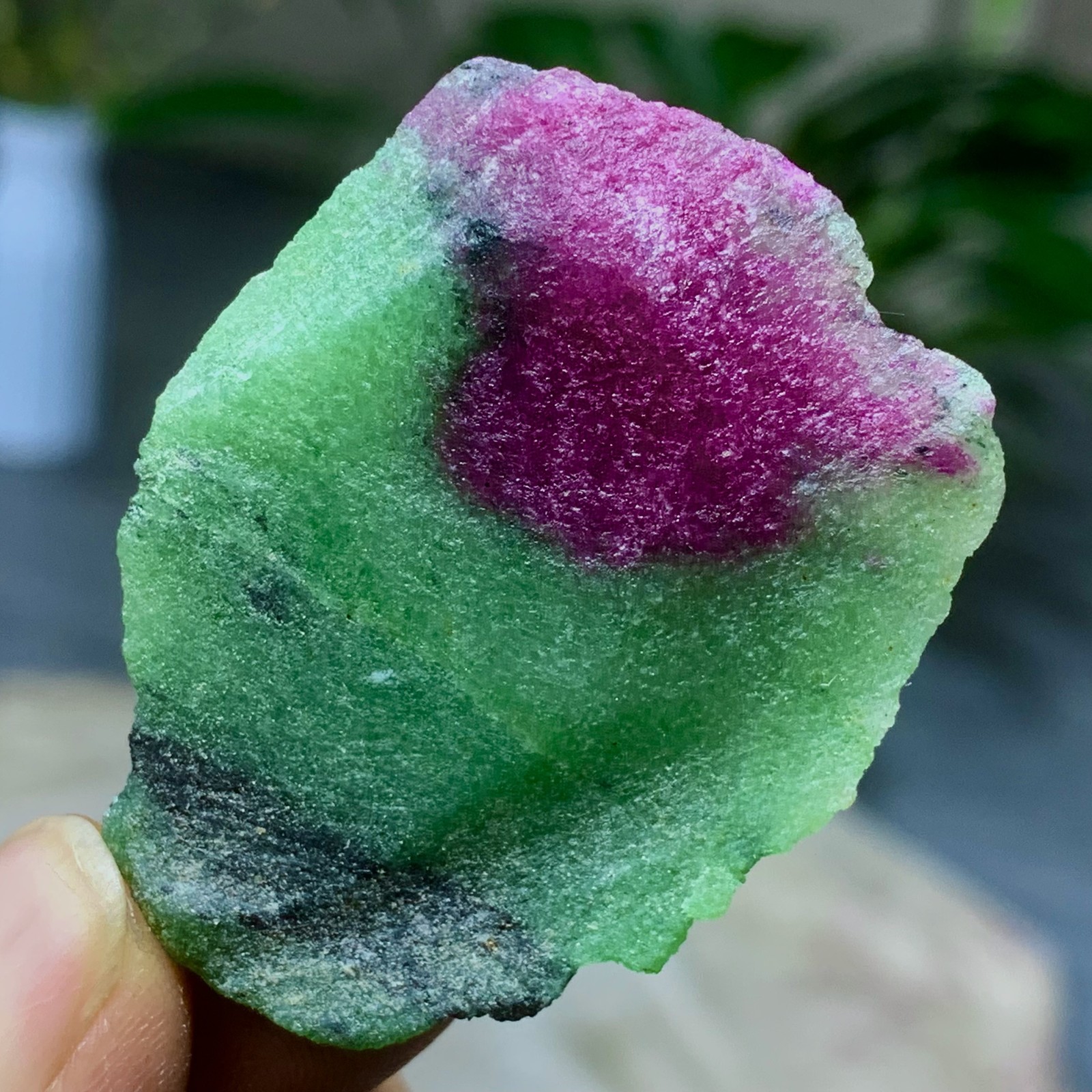 26G Natural green Ruby zoisite (anylite) crystal Wand Obelisk Point Healing