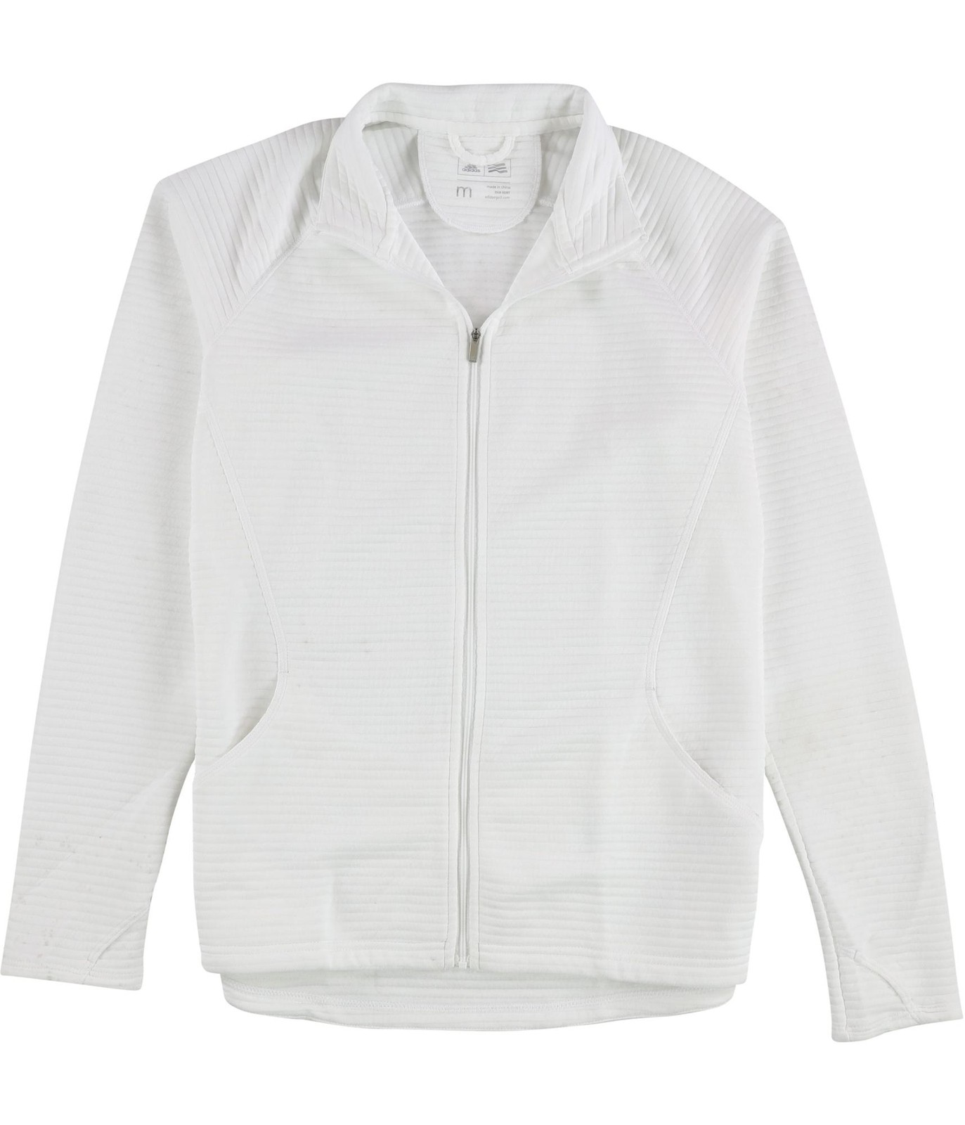 Adidas Womens Solid Field Jacket, White, Medium - image 1