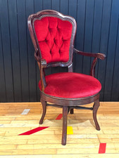 Vintage Antique Mahogany Swivel Office Desk Chair