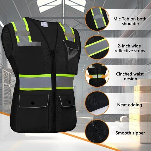 HYCOPROT Safety Vest for Women Mesh Reflective Lady High Visibility Construct... image 2