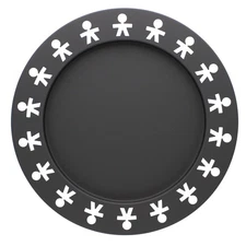 Alessi Girotondo Serving Tray King Kong, 15.75 in Matte Black Steel AKKGT-BKE