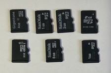Lot Of 7 Used Micro SD Cards - Various Brands And Sizes
