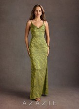 Leah Platinum Teal Gown-AZAZIE 23722