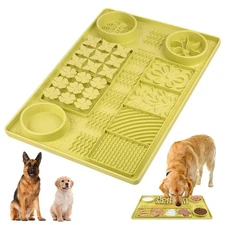 31.5" x 20" Large Multi-Function Dog Food Mat,Silicone Dog Lick Mat, Slow Fee...
