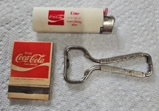 Coca-Cola Lighter Bottle Opener Matchbook Bic American Match Co USA HGO vtg