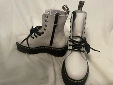 Dr. Martens Womens Jaden High Top white Platform combat Boots Size 6 Doc Martens