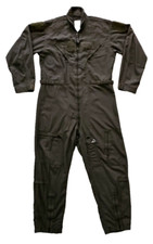 USAF Flight Suit Dark Green Flyer's Coveralls Size L FLAW READ