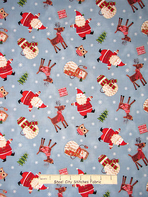 Christmas Fabric Bundle Up Santa Snowman Reindeer Holiday SPX Spectrix By Yard