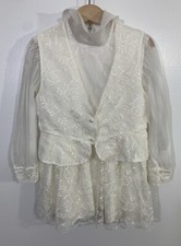 Vintage Dress Kids 1970s White Lace 4T