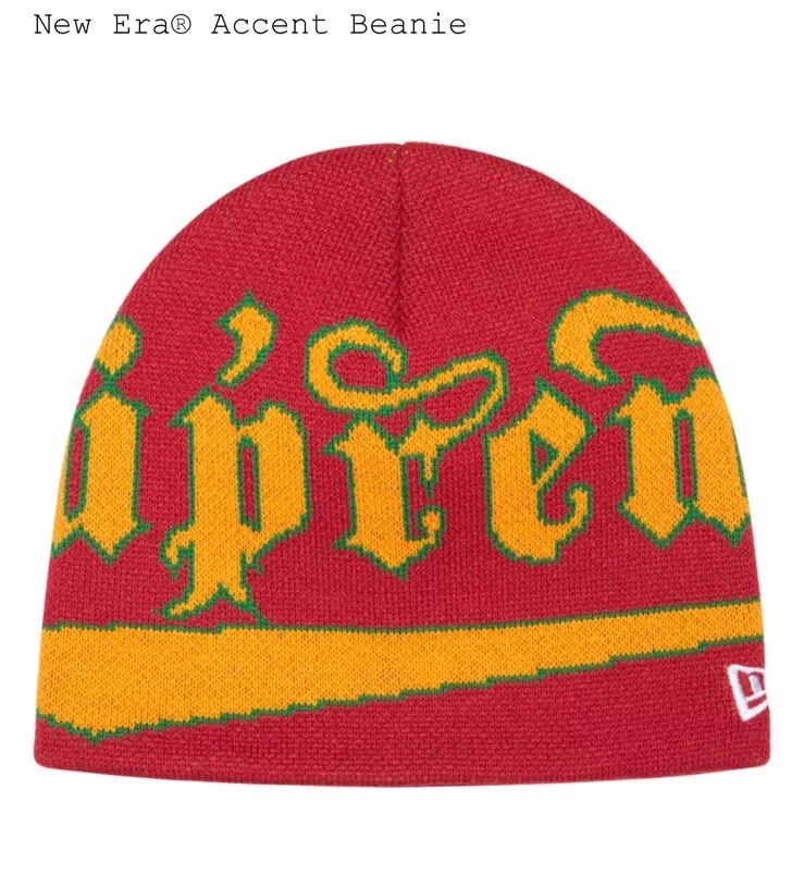 EN MAIN Supreme New Era Accent Beanie Cardinal livraison rapide et gratuite ?