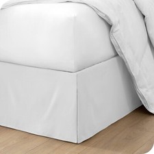 Luxury Pleated Bed Skirt 15" Tailored Drop Dust Ruffle Brushed Microfiber White