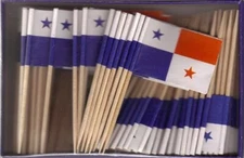 Box of 100 Panama Toothpick Flags, 100 Small Mini Panamanian Flag Cupcake Picks