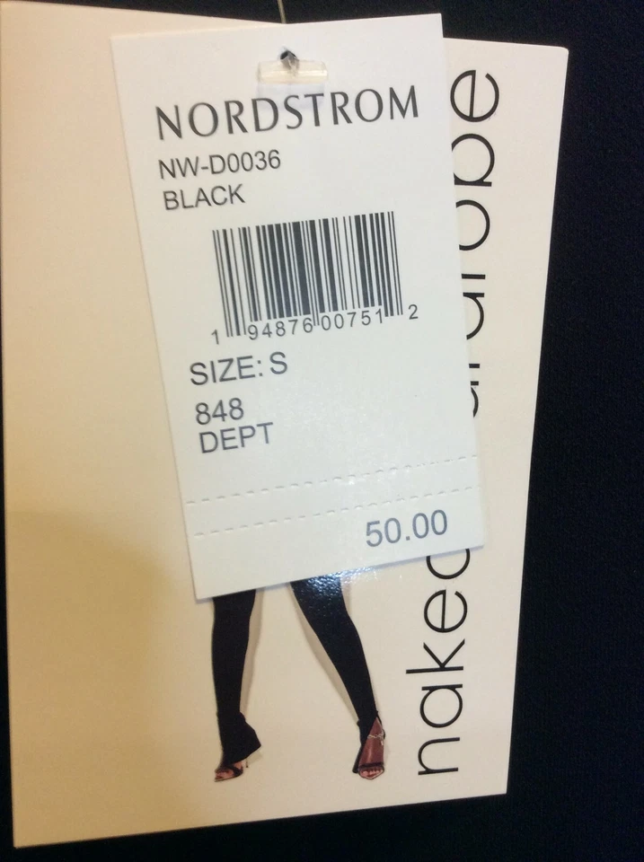 Leggings femininas guarda-roupa nuas tamanho pequeno preta elástica cintura compressão - Imagem 3 de 4