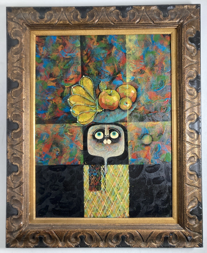 Vintage Original Oil Painting Fine Mid Century Modern Abstract Still Life Signed