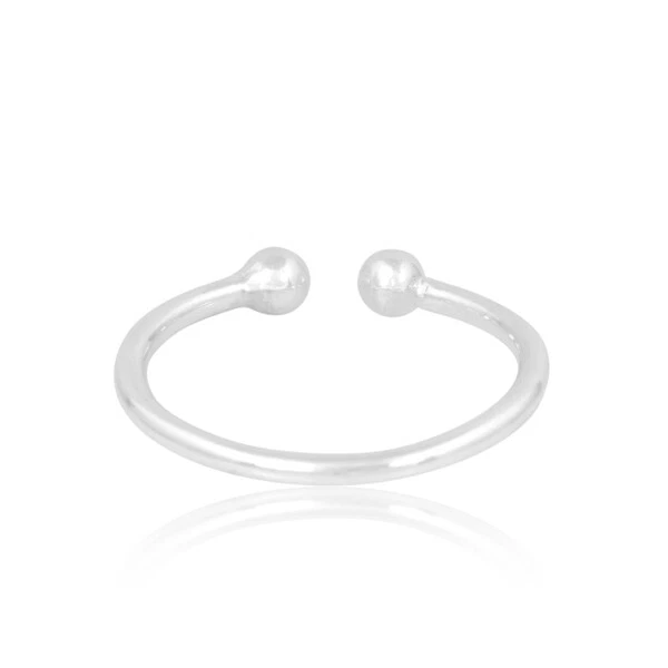 Sterling Silver Double Ball Open Band Ring For Daughter Graduation Gift Jewelry - Image 3 of 4