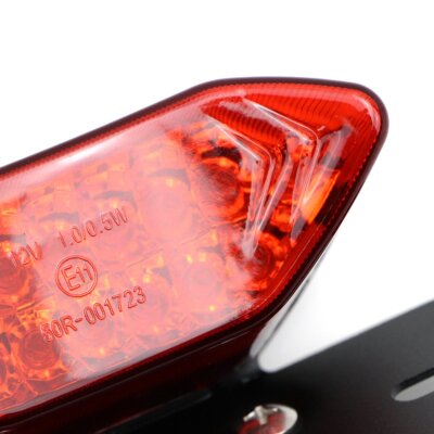Universal Motorcycle Integrated Tail Light – Brake/Running/Turn Signal LED Lamp With License Plate Light, 12V Red