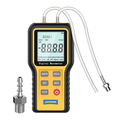 Digital Manometer Dualport Manometer Gas Pressure Tester Handheld Hvac Manometer