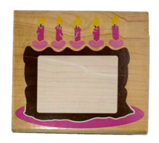 Rubber Stampede Birthday Cake Frame Z794G Wood Mounted Rubber Stamp
