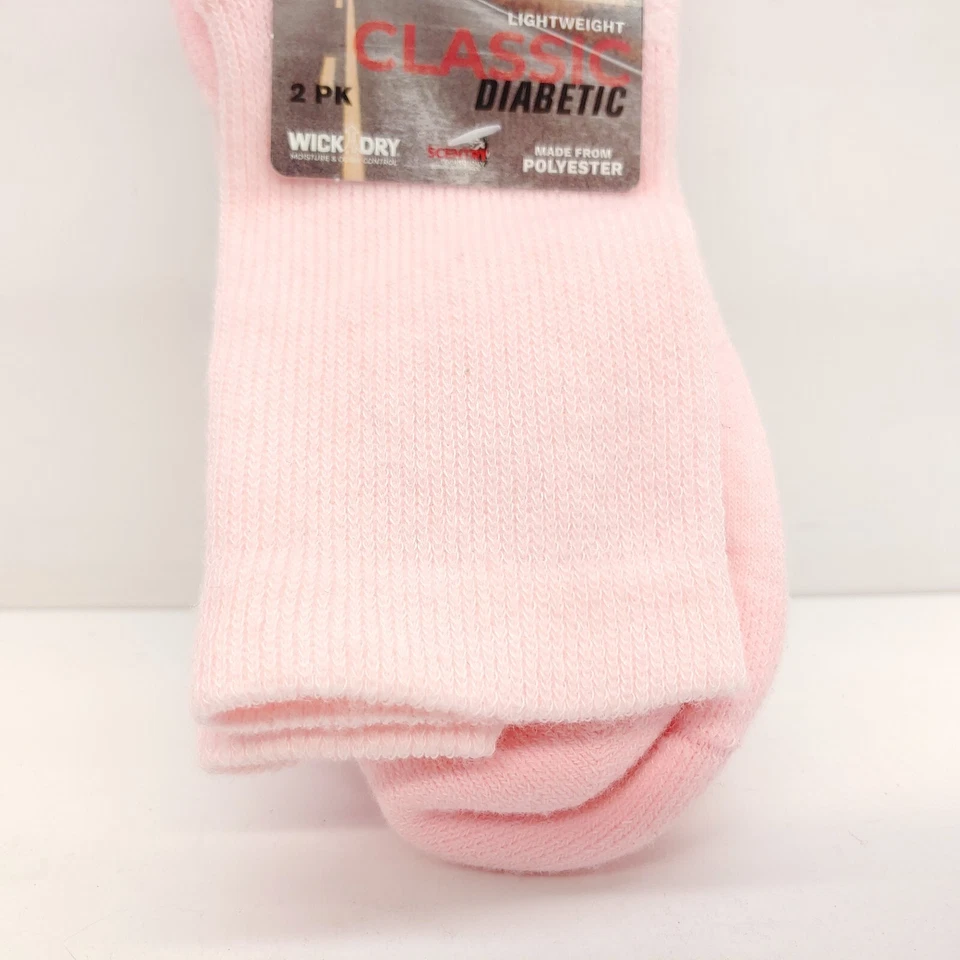 Meia Fox River Classic Diabetic LW 2 pk Crew tamanho M feminina 7-9.5 rosa 4250 EUA - Imagem 3 de 4