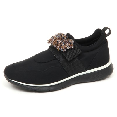 E4802 sneaker donna tissue HOGAN H254 nero scarpe con pietre slip on shoe  woman | eBay