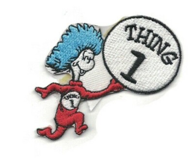 Dr. Seuss The Cat In The Hat 3'' Tall THING 1 Running Iron On Embroidered