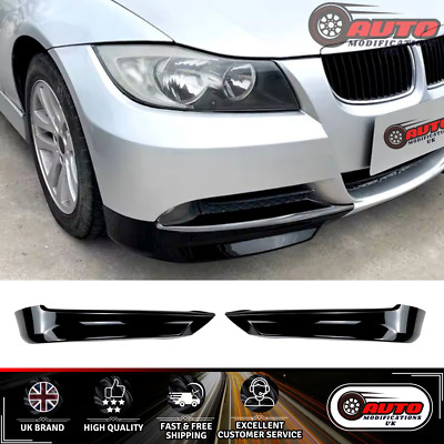 BMW 3er E90 E91 PRE-LCI Ecksplitter vorne NICHT M Sport schwarz glänzend 04-8