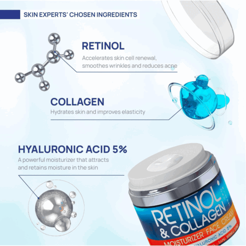 Crema Retinolo per Viso Collagene e Retinolo Idratante con Acido Ialuronico - Foto 2 di 9
