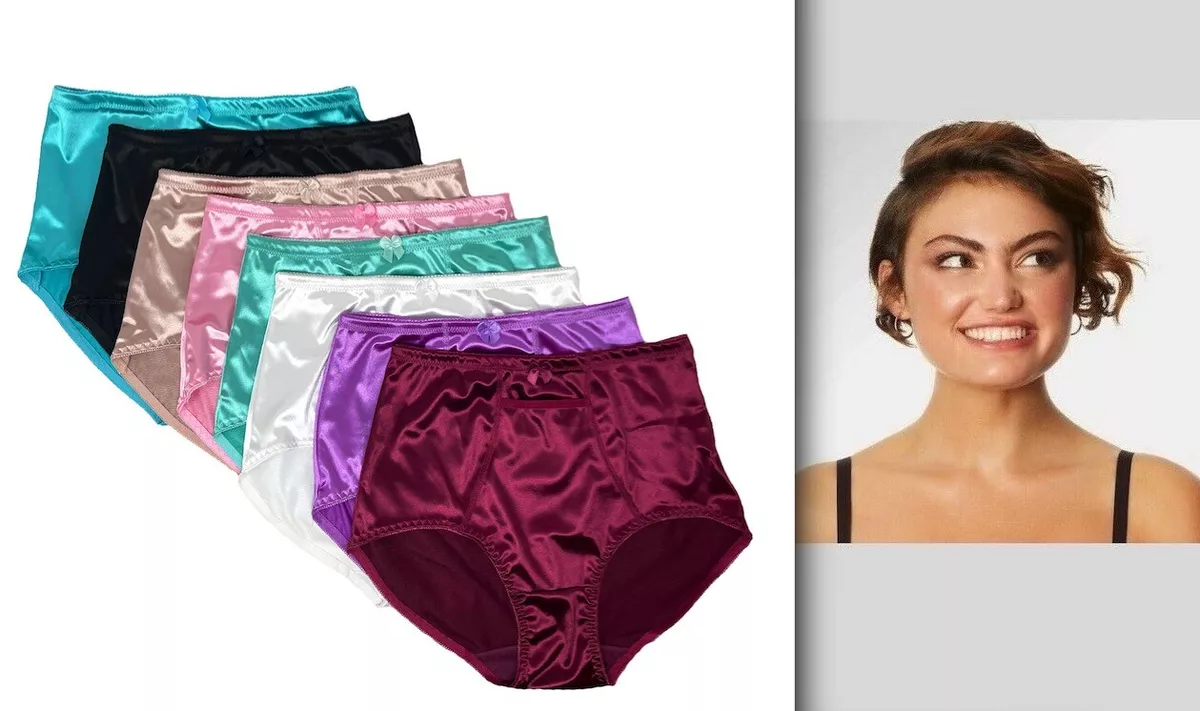 2-6 Lingerie Satin Panties S to Plus Size Womens Underwear Full