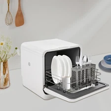 Portable Compact Countertop Mini Dishwasher with Water Tank Leak-Proof Air Dry