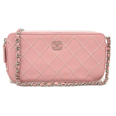 Wild Channel Coin Purse Pink CHANEL A82527 CC CC Mark Matelasse