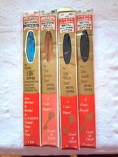 4 Coats & Clark Zippers, all 22" new in original packaging, Made in USA