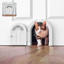 Interior Cat Door No Flap Design Easy DIY Install for Cats Up to 20 Lbs