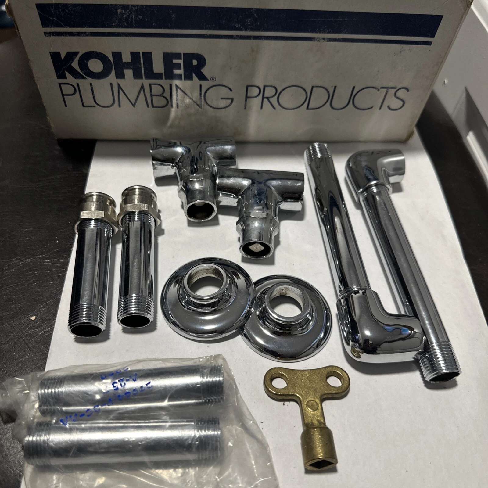 kohler 3/8" NPT lavatory supply has a Polished Chrome finish and loose-key stops