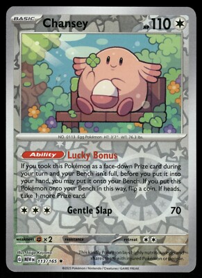 Chansey Reverse Holo NM 113/165 Scarlet & Violet 151 Pokemon Card