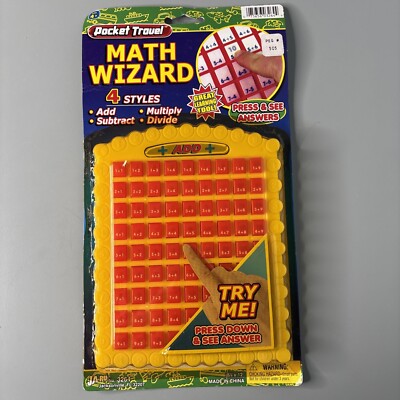 Pocket Travel Math Wizard Add Subtract Multiply Devide Travel Learning Game  Toy