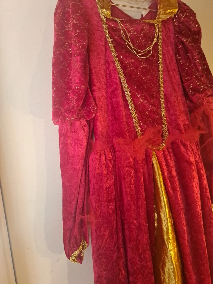 Rubies Ladies Costume Fancy Red/Gold Halloween Long Dress See Measurements - Image 4 of 4