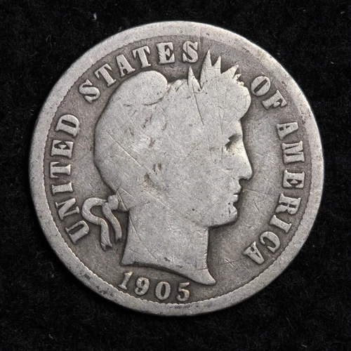 1905 Silver Barber Dime GOOD FREE SHIPPING