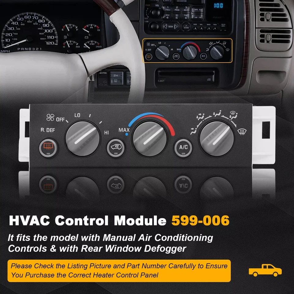 Interruptor de temperatura de la unidad de control del aire acondicionado del calentador 16240105 para Chevy Suburban Foto 2 de 4